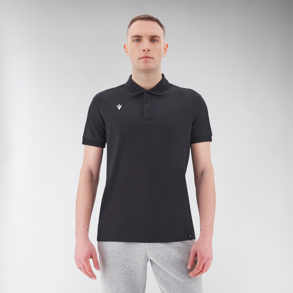 Chalki polo with jacquard knit collar